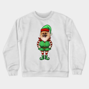 Pomeranian Christmas Elf Crewneck Sweatshirt